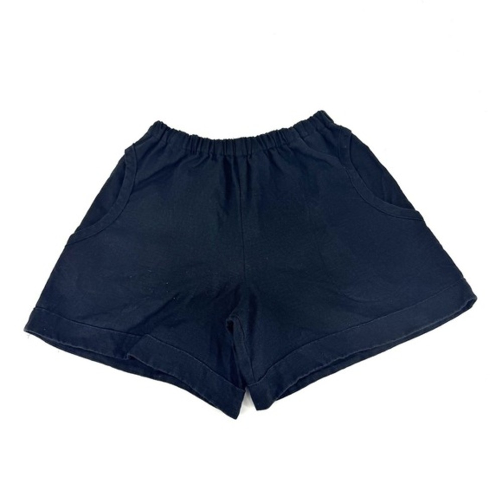 Hearts Desire Black Linen High Waisted‎ Elastic Waist Shorts Womens Small